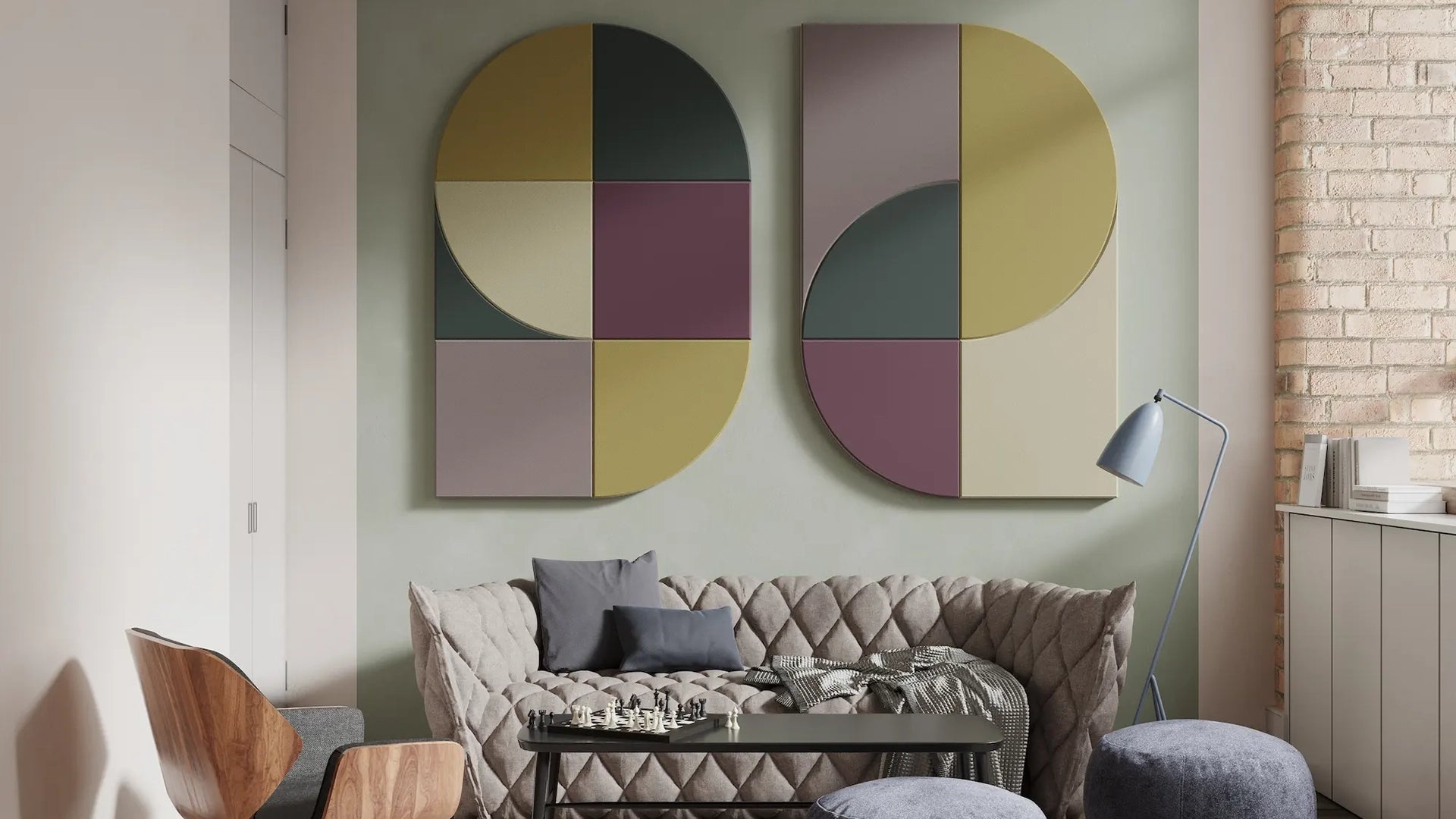 Acoustic Wall Art Panels in living room interior Decormania UK